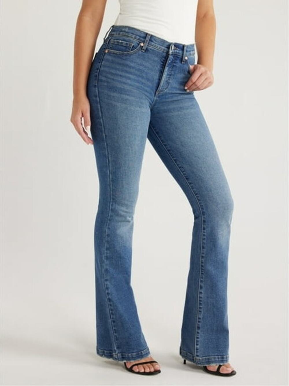 Sofia Dark Wash Blue Denim Flare Wide Leg Jeans Women's Size 25